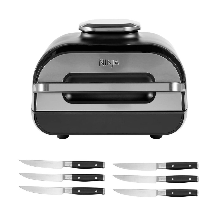 ninja foodi health grill e set di coltelli per bistecca - ag551steak