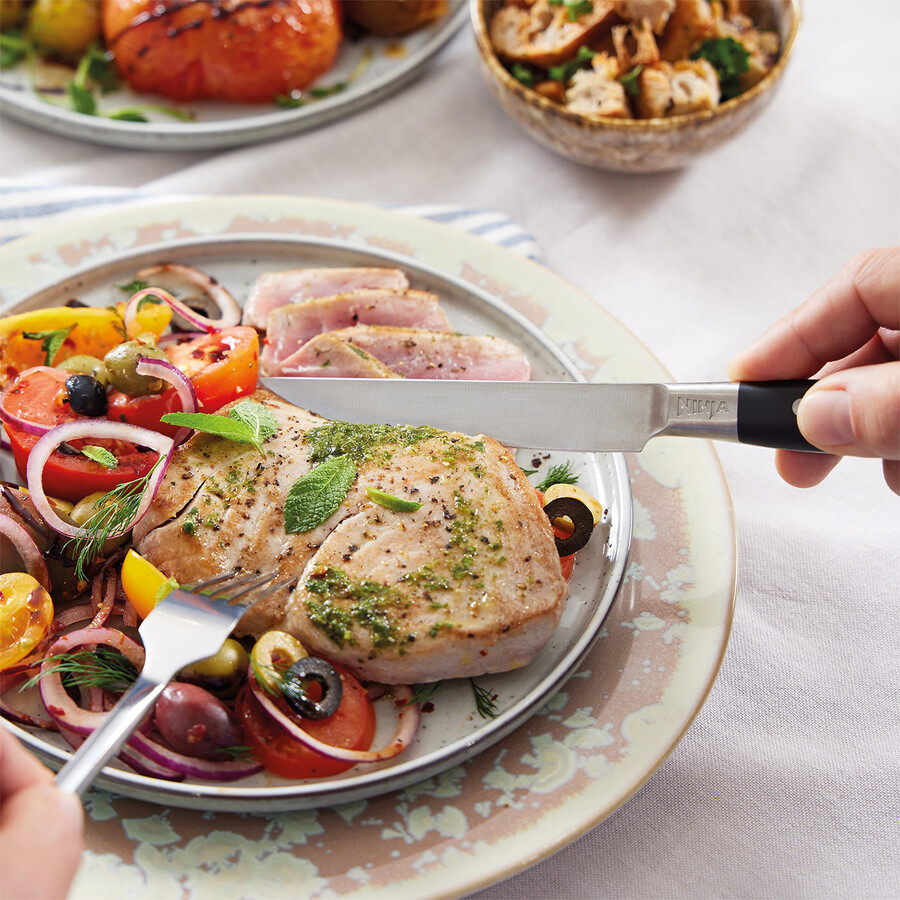 ninja foodi health grill e set di coltelli per bistecca - ag551steak