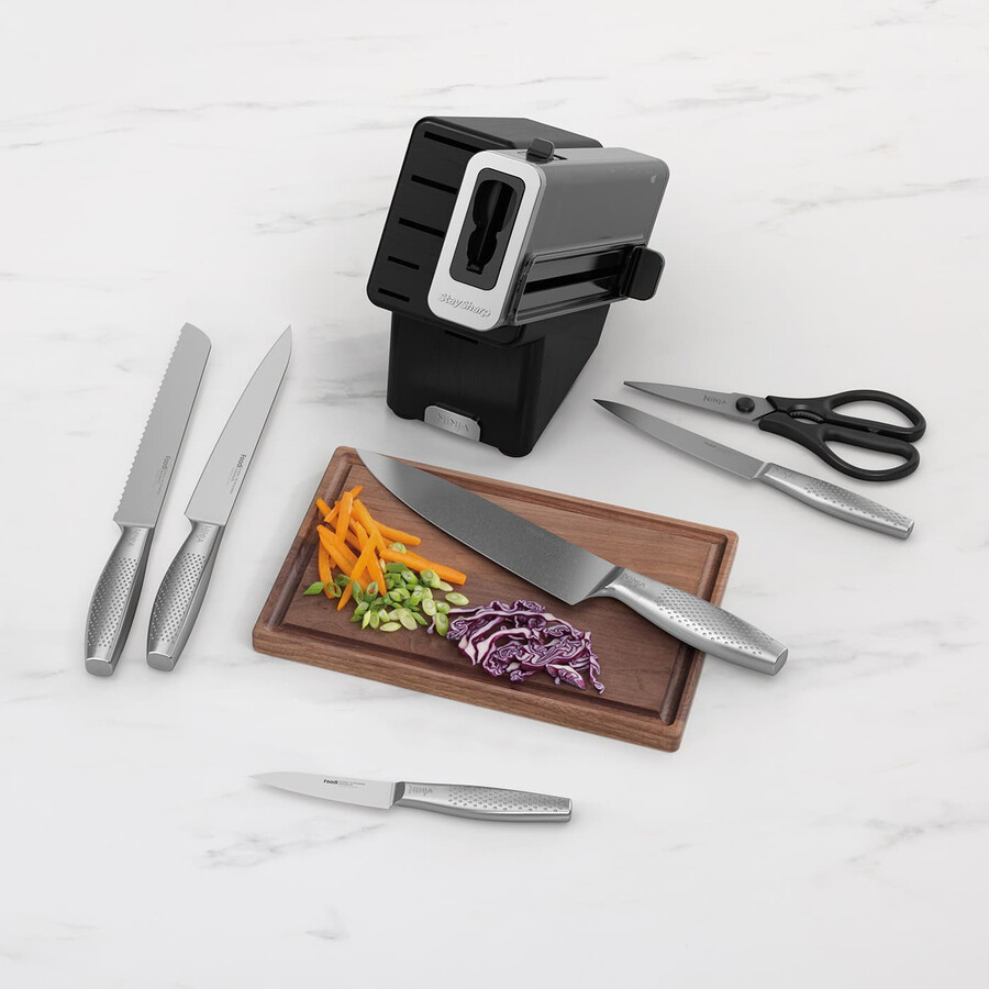 set di coltelli ninja staysharp in acciaio inox da 6 pezzi e ceppo in legno – k62006euuk