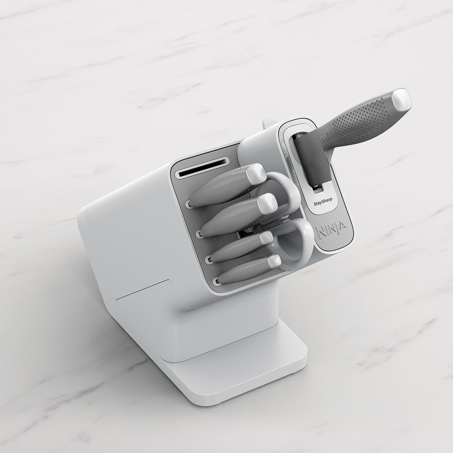 set di coltelli ninja staysharp in acciaio inox da 6 pezzi e ceppo bianco – k62006euwh