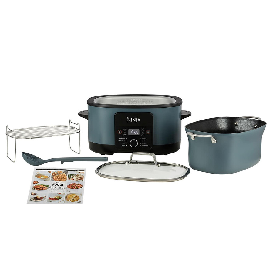 ninja foodi 8-in-1 possiblecooker slow cooker e multi-cooker sea salt grey mc1001uk