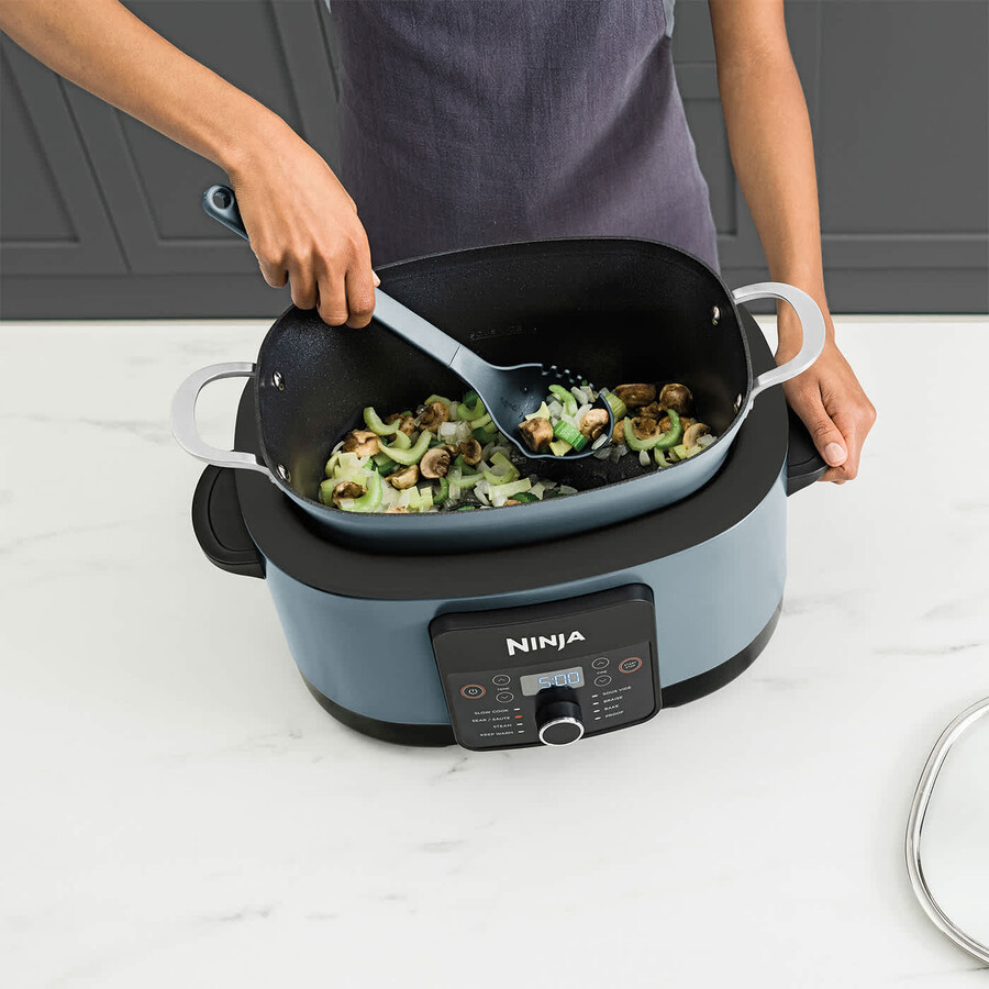 ninja foodi 8-in-1 possiblecooker slow cooker e multi-cooker sea salt grey mc1001uk
