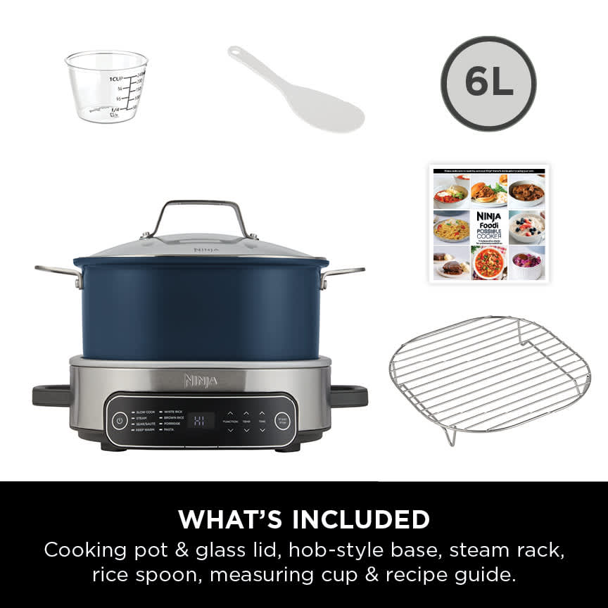 ninja foodi 8-mode 6l possiblecooker riso e pentola a cottura lenta mc1101uk