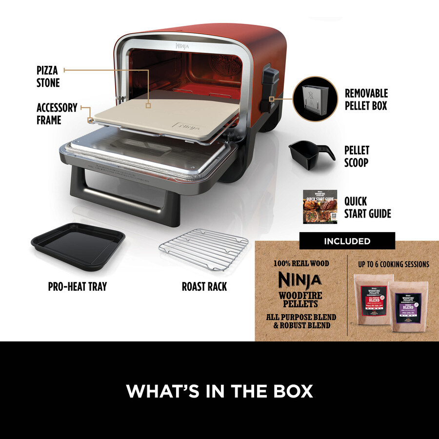forno elettrico da esterno ninja woodfire macchina per pizza artigianale e affumicatore per barbecue oo101uk