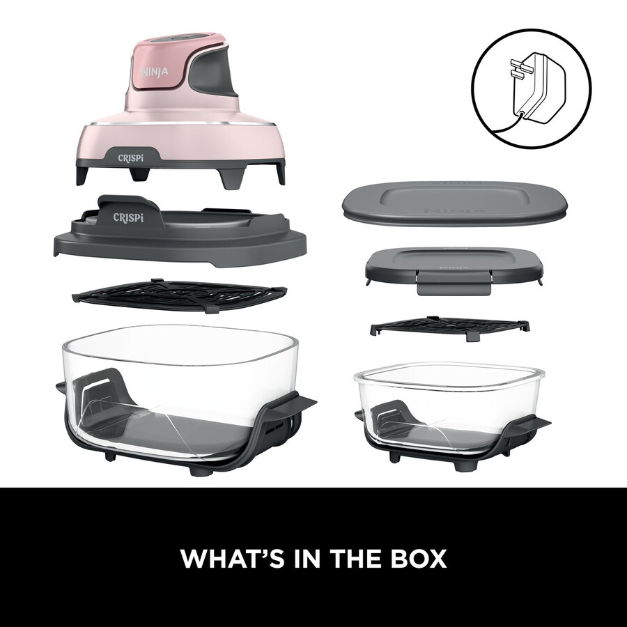 friggitrice ad aria portatile ninja crispi 4 in 1 in vetro - rosa fn101ukpk