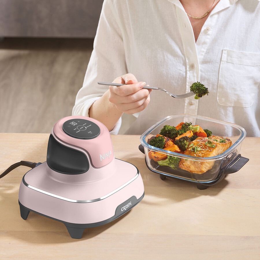 friggitrice ad aria portatile ninja crispi 4 in 1 in vetro - rosa fn101ukpk