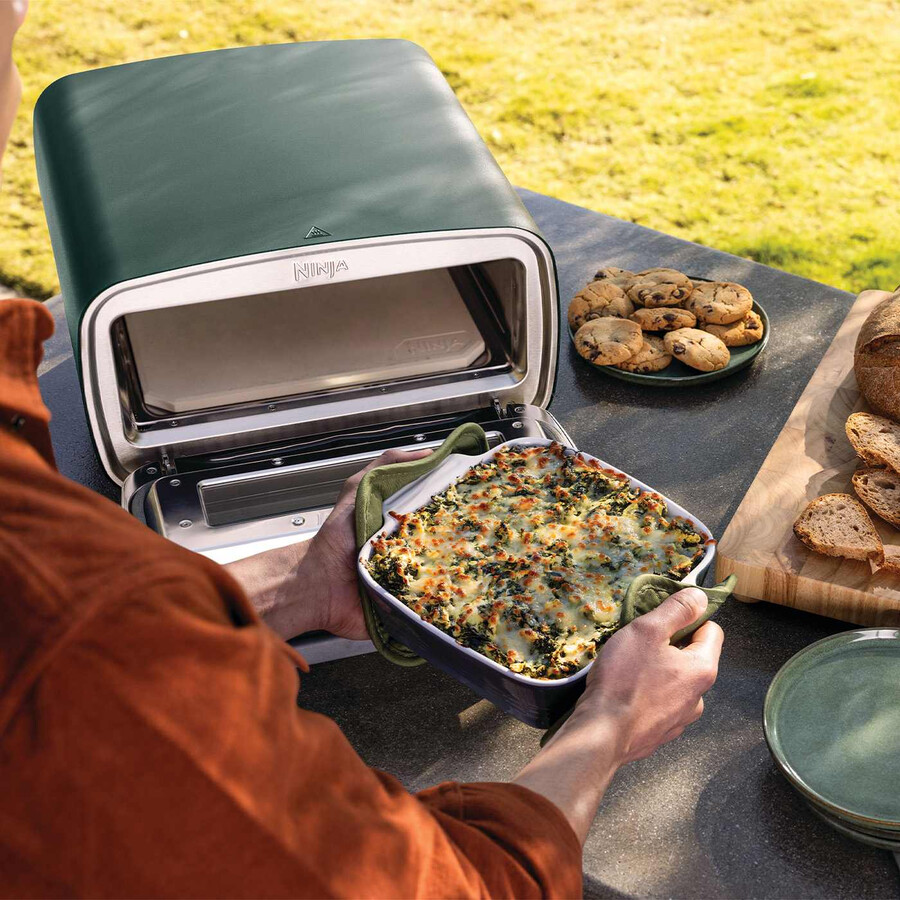 forno elettrico per pizza da esterno e friggitrice ad aria ninja artisan – british racing green mo201ukdb
