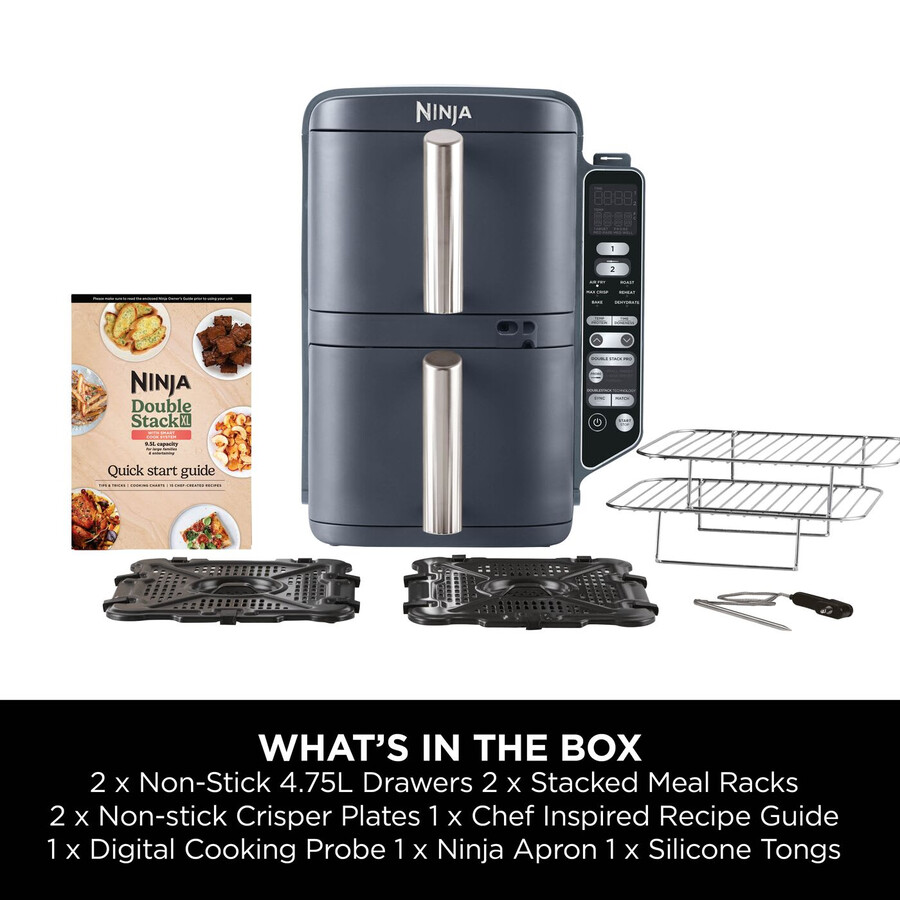 friggitrice ad aria ninja double stack xl a 2 livelli con sistema smart cook da 95 l cyber space sl451ukcyd