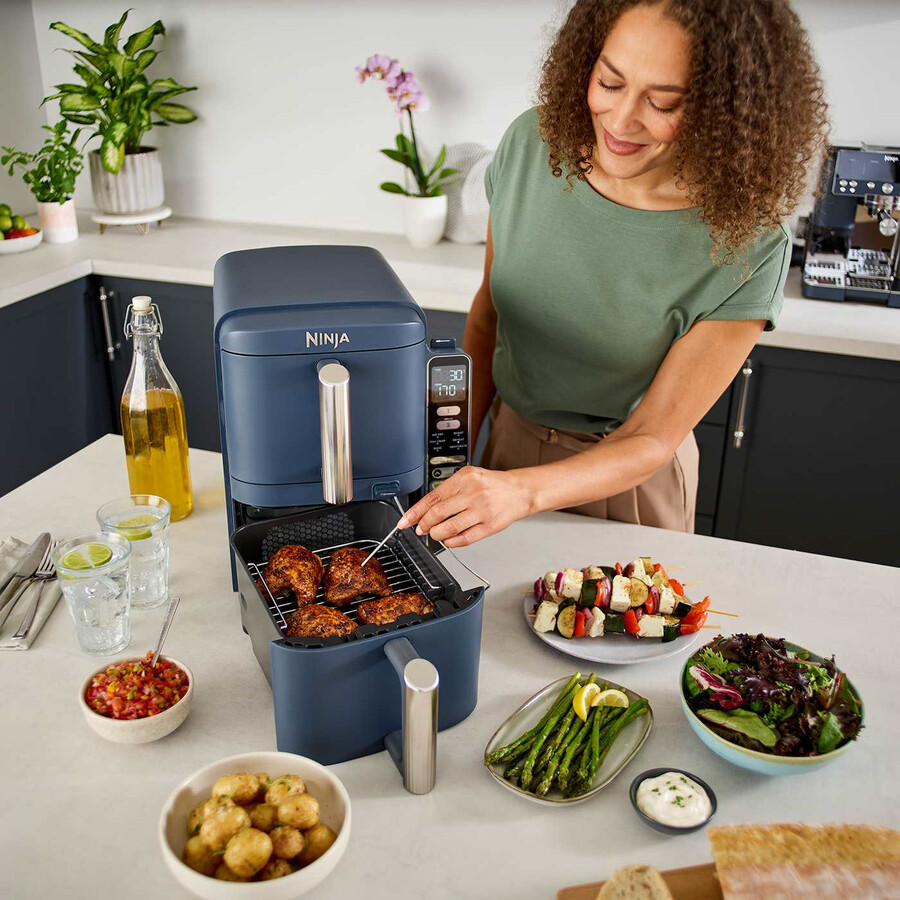 friggitrice ad aria ninja double stack xl a 2 livelli con sistema smart cook da 95 l cyber space sl451ukcyd