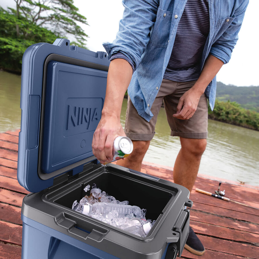 ninja frostvault 30qt28l frigorifero con ruote e zona asciutta lakeshore blue fb230ukbl