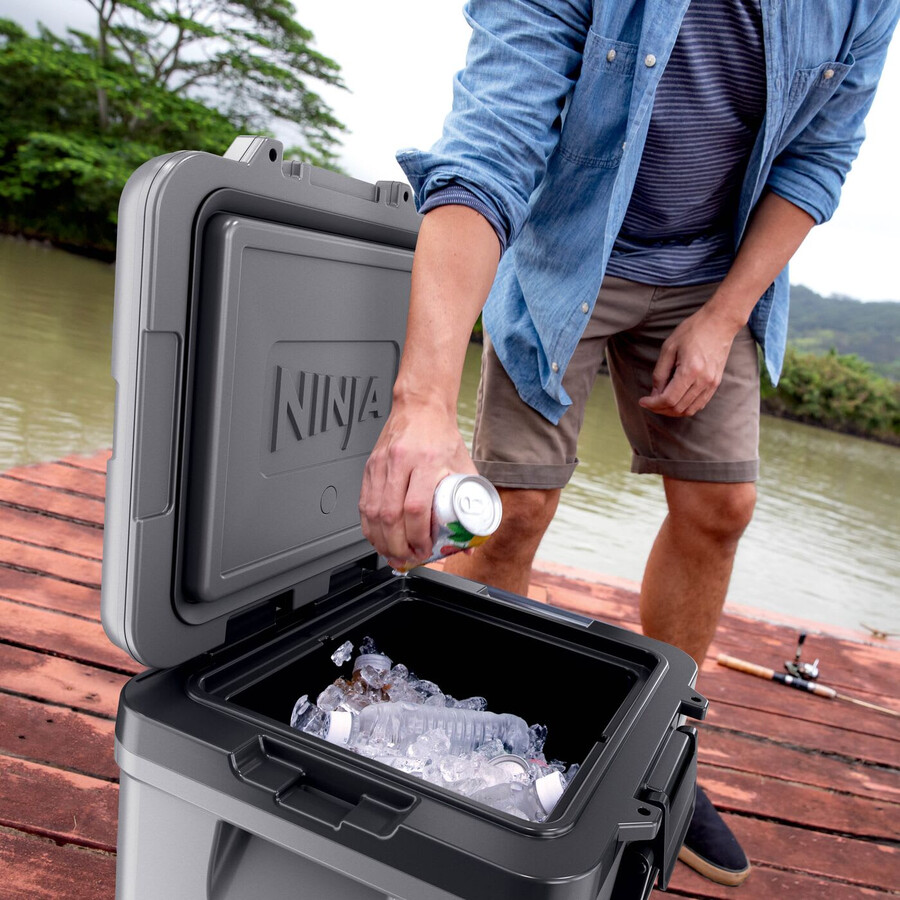 ninja frostvault 30qt28l frigorifero con ruote e zona asciutta grigio ardesia fb230ukgy