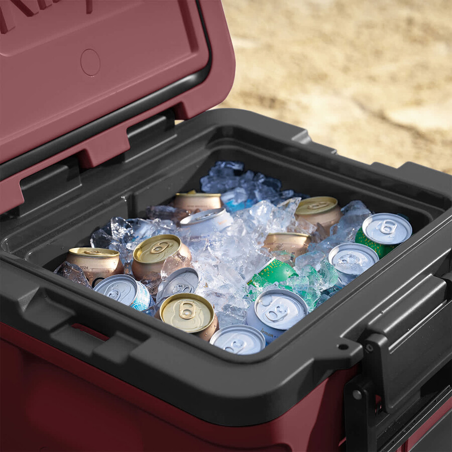 ninja frostvault 30qt28l frigorifero con ruote e zona asciutta rosso canyon fb230ukmr