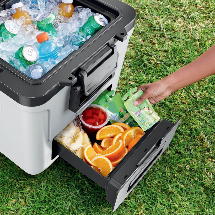 ninja frostvault 30qt28l frigorifero con ruote e zona asciutta bianco nuvola fb230ukwh