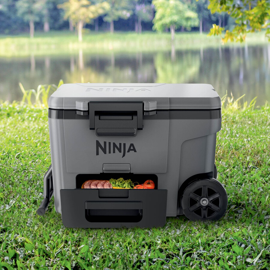 ninja frostvault 45qt42l frigorifero con ruote e zona asciutta grigio ardesia fb245ukgy