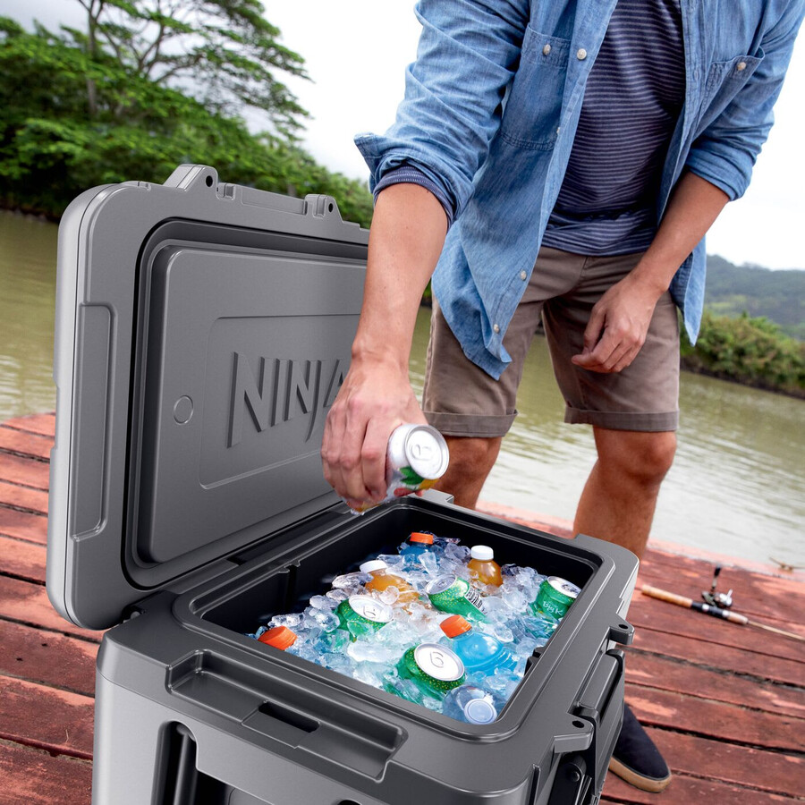 ninja frostvault 45qt42l frigorifero con ruote e zona asciutta grigio ardesia fb245ukgy