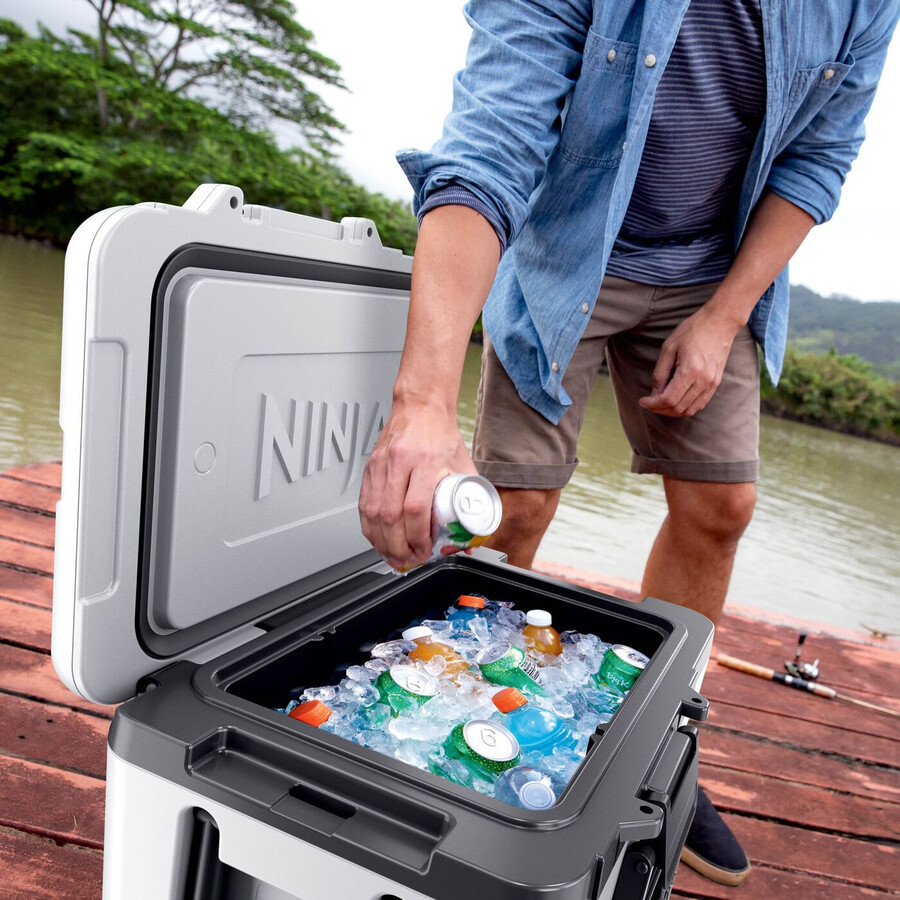 ninja frostvault 45qt42l frigorifero con ruote e zona asciutta bianco nuvola fb245ukwh