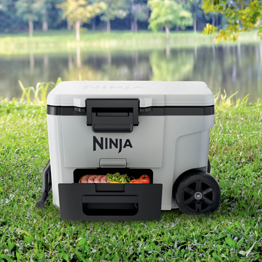 ninja frostvault 45qt42l - set frigorifero con ruote borsa del ghiaccio e bottiglia thirsti