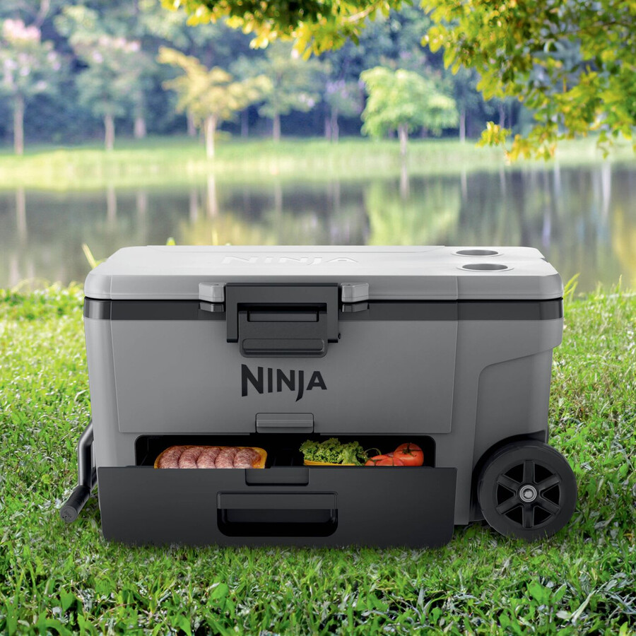 ninja frostvault 65qt61l frigorifero con ruote e zona asciutta grigio ardesia fb265euukgy