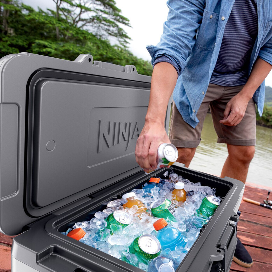 ninja frostvault 65qt61l frigorifero con ruote e zona asciutta grigio ardesia fb265euukgy