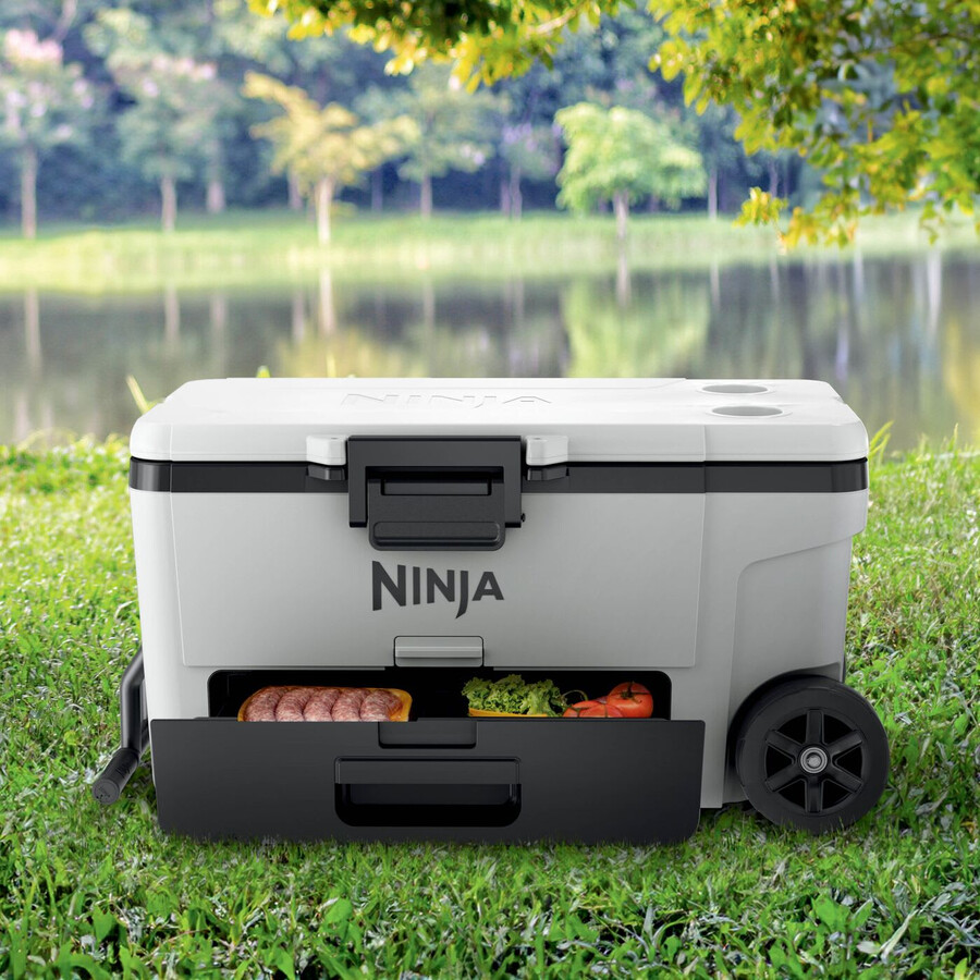ninja frostvault 65qt61l frigorifero con ruote e zona asciutta bianco nuvola fb265euukwh