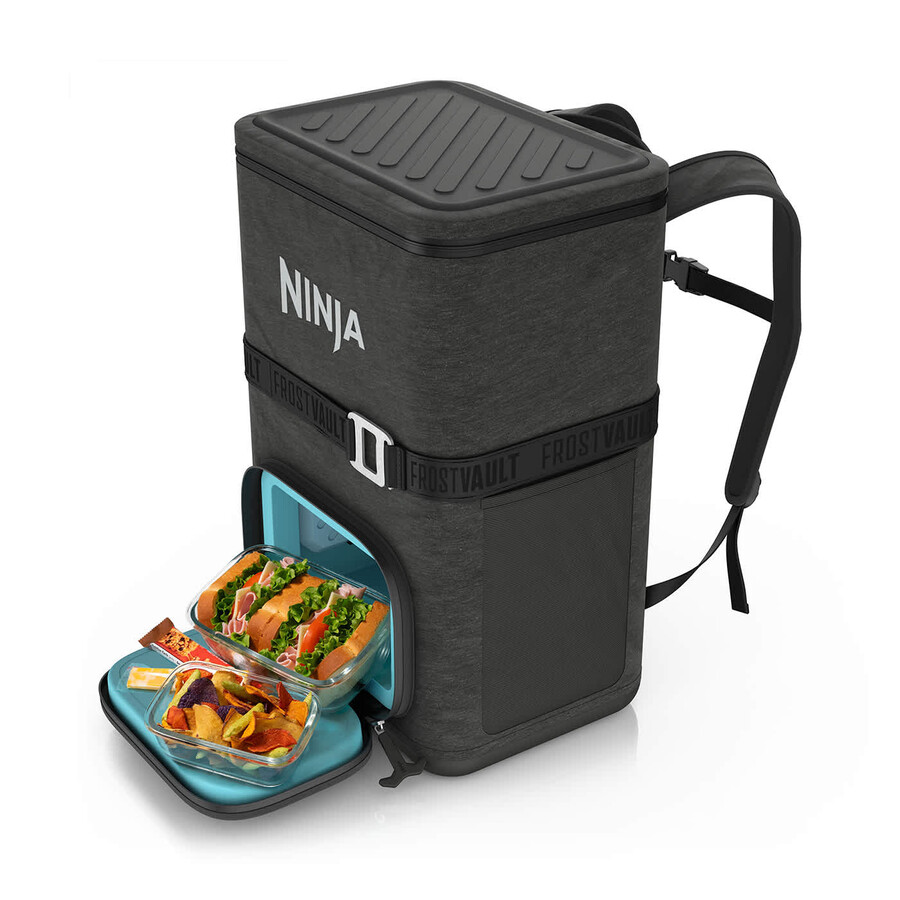 ninja frostvault go zaino termico morbido da 23 litri e 36 lattine - grigio antracite
