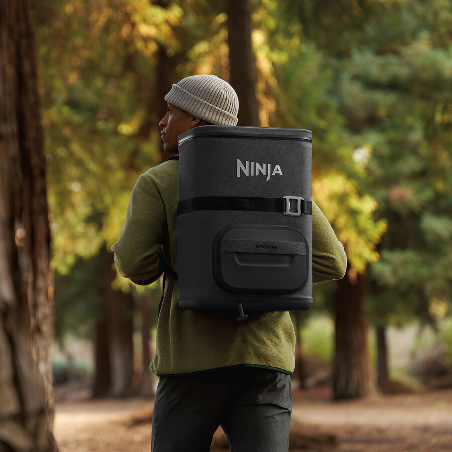 ninja frostvault go zaino termico morbido da 23 litri e 36 lattine - grigio antracite