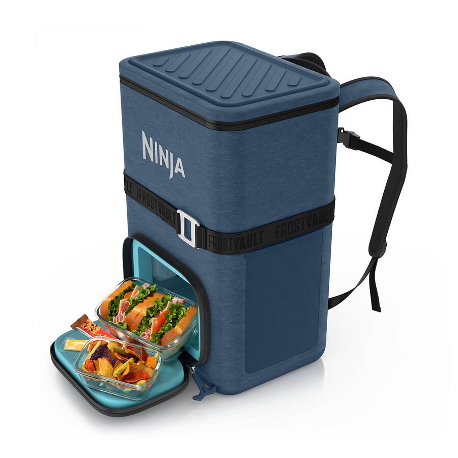ninja frostvault go zaino termico morbido da 23 litri e 36 lattine - lakeshore blue