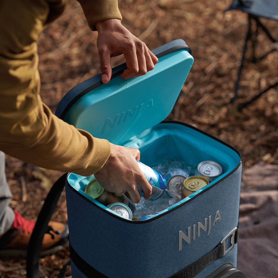 ninja frostvault go zaino termico morbido da 23 litri e 36 lattine - lakeshore blue