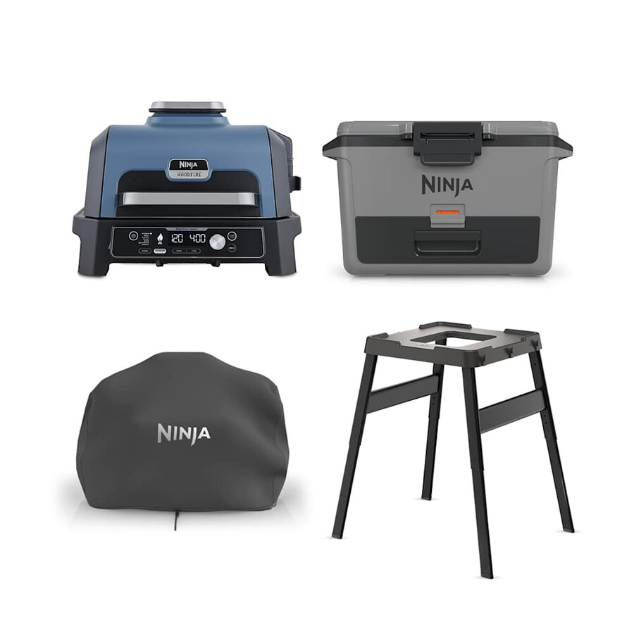 pacchetto barbecue elettrico ninja woodfire xl e refrigeratore frostvault da 47 litri