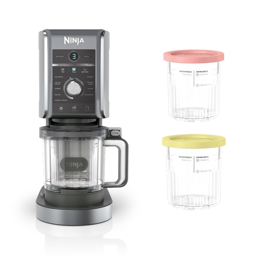 ninja creami deluxe 10 in 1 gelatiera e macchina per bevande ghiacciate pacchetto da 4 vaschette