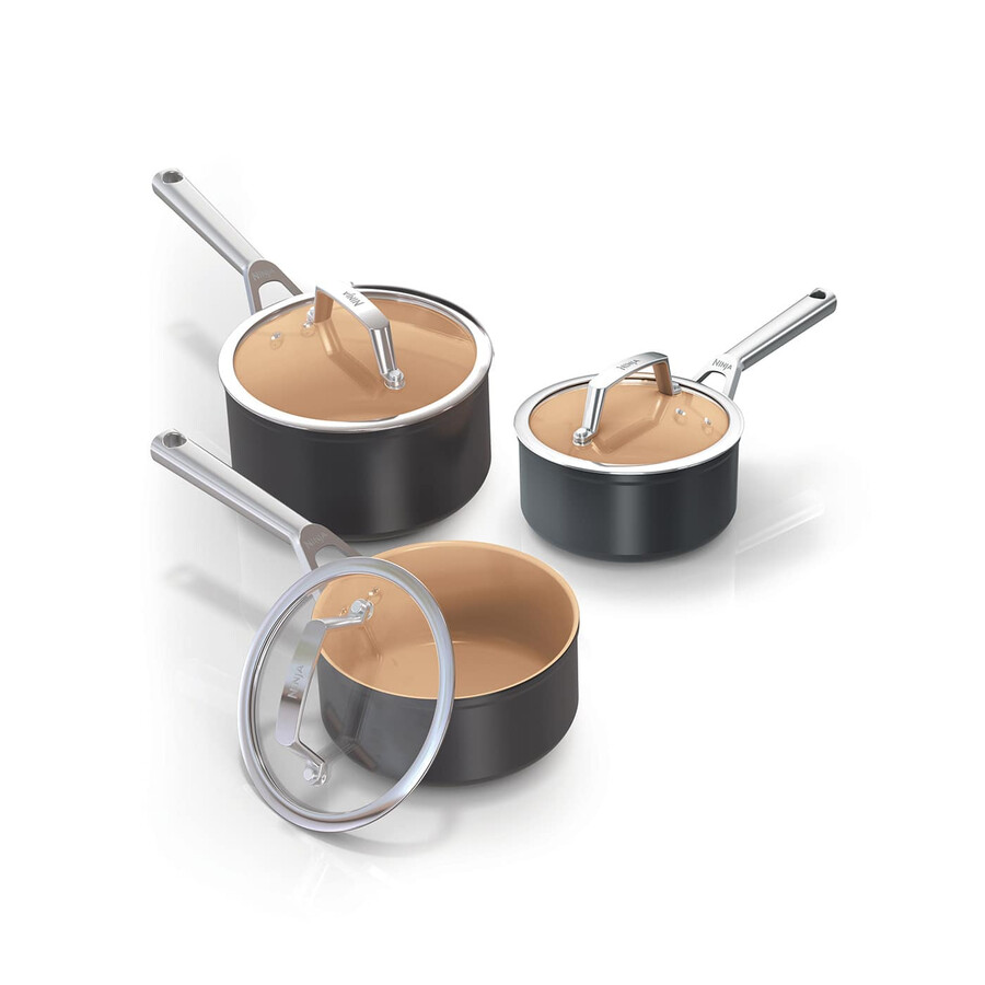 set di pentole in ceramica ninja extended life da 3 pezzi cw93000uk