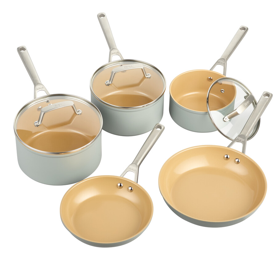 set di padelle e casseruole ninja extended life in ceramica da 5 pezzi - cw95000euukdb